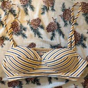 Striped Yellow, White, and Blue bralette